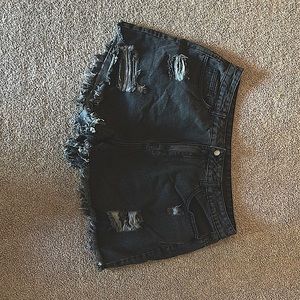 Black Jean shorts